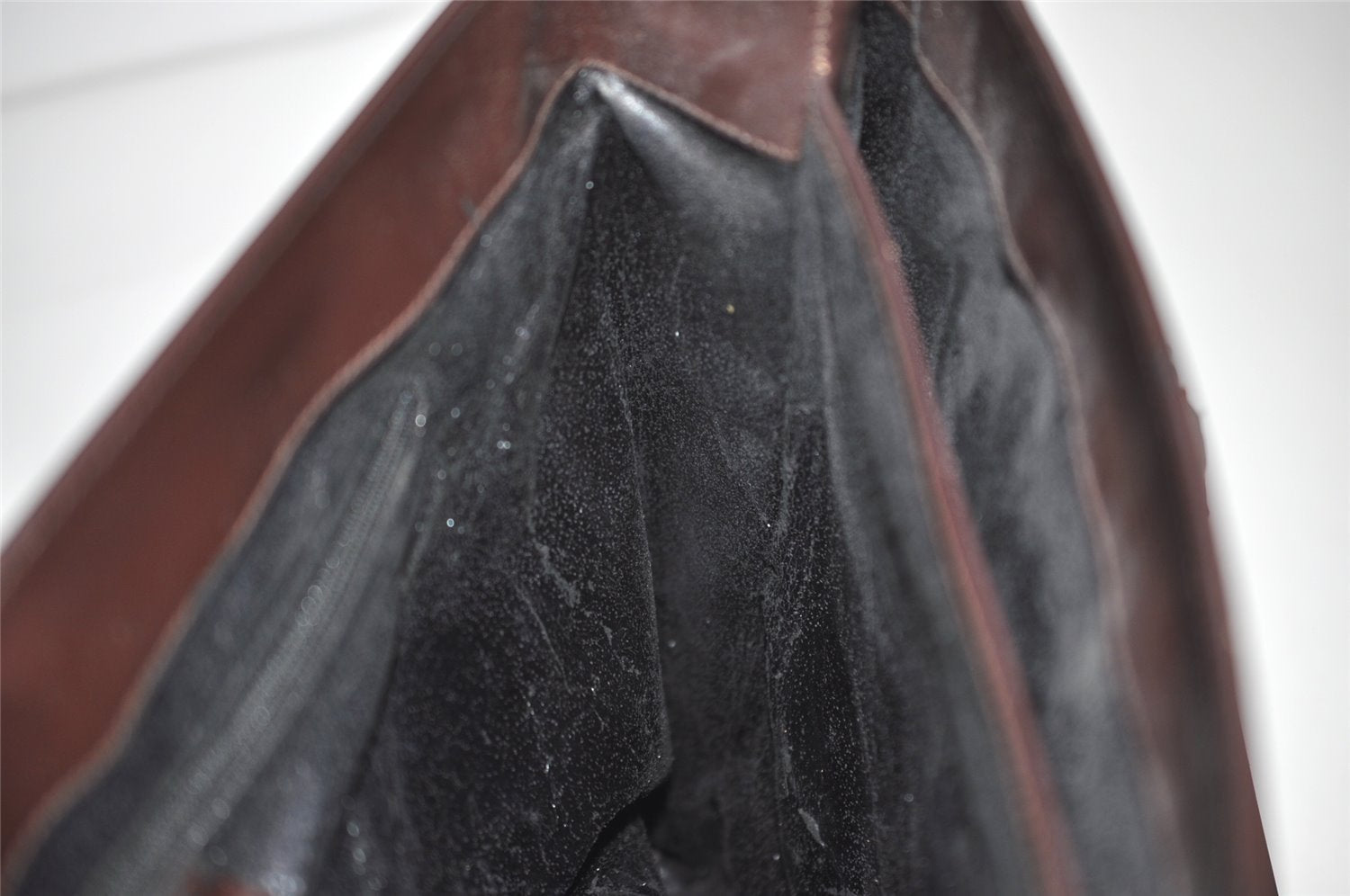 Authentic GUCCI Vintage Shoulder Hand Bag Leather Brown Junk 2547J