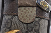 Authentic GUCCI Web Sherry Line Shoulder Cross Bag GG PVC Leather Brown 2549I