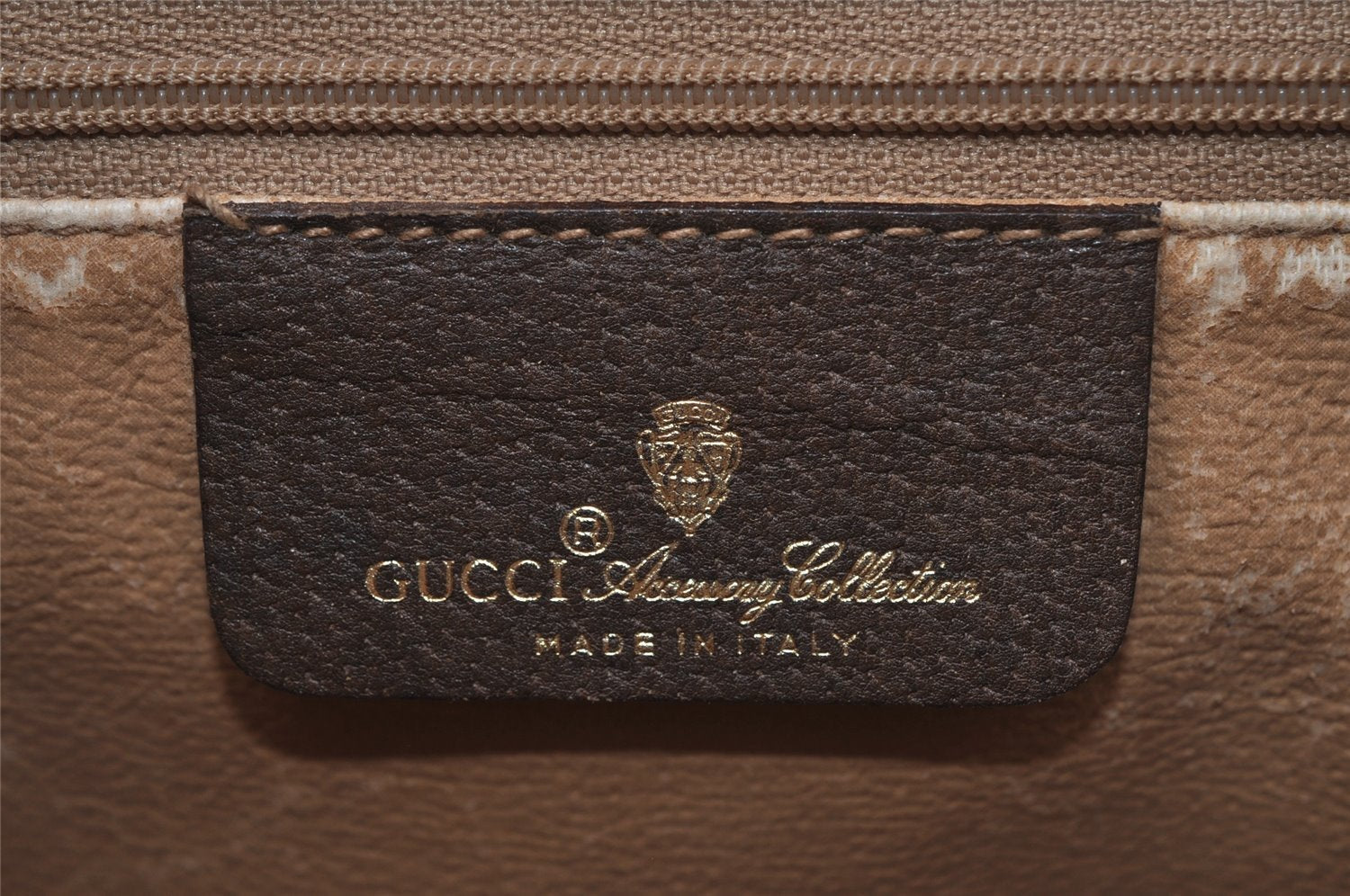 Authentic GUCCI Web Sherry Line Shoulder Cross Bag GG PVC Leather Brown 2549I