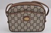Authentic GUCCI GG Plus Shoulder Cross Body Bag Purse PVC Leather Brown 2549J