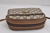 Authentic GUCCI GG Plus Shoulder Cross Body Bag Purse PVC Leather Brown 2549J