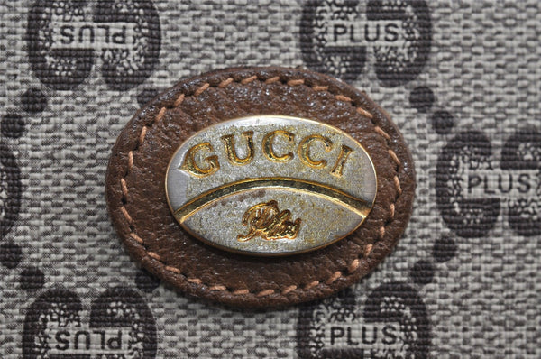 Authentic GUCCI GG Plus Shoulder Cross Body Bag Purse PVC Leather Brown 2549J