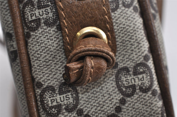 Authentic GUCCI GG Plus Shoulder Cross Body Bag Purse PVC Leather Brown 2549J
