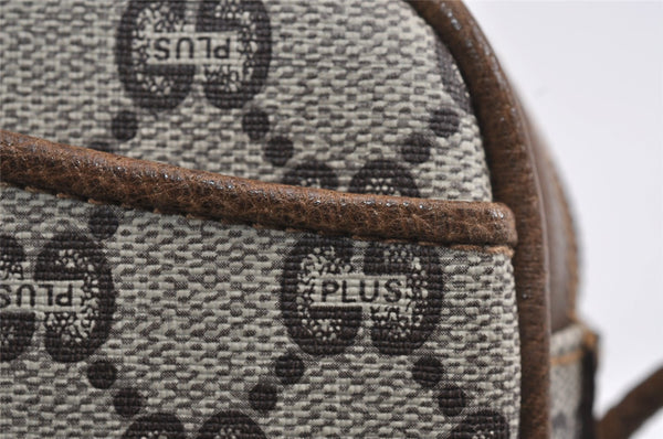 Authentic GUCCI GG Plus Shoulder Cross Body Bag Purse PVC Leather Brown 2549J