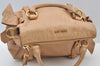 Authentic MIU MIU Ribbon Leather 2Way Shoulder Hand Bag Purse Beige 2550J