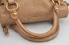 Authentic MIU MIU Ribbon Leather 2Way Shoulder Hand Bag Purse Beige 2550J