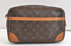 Authentic Louis Vuitton Monogram Compiegne 28 Clutch Hand Bag M51845 LV 2550K