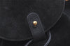 Authentic GUCCI Bamboo Drawstring Backpack Purse Suede Leather Black 2554K