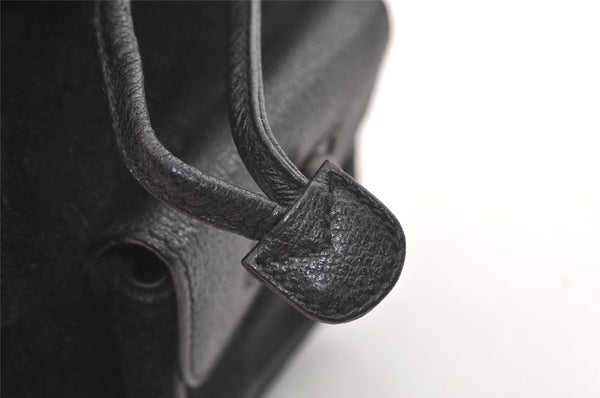 Authentic GUCCI Bamboo Drawstring Backpack Purse Suede Leather Black 2554K