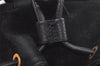Authentic GUCCI Bamboo Drawstring Backpack Purse Suede Leather Black 2554K