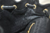Authentic GUCCI Bamboo Drawstring Backpack Purse Suede Leather Black 2554K