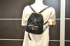 Authentic GUCCI Bamboo Drawstring Backpack Purse Suede Leather Black 2554K