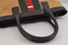 Authentic GUCCI Web Sherry Line Shoulder Tote Bag Canvas Leather Beige 2555J