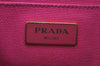 Authentic PRADA Vintage Canapa M Denim Tote Hand Bag Pink 2555K