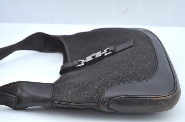 Authentic GUCCI Jackie Shoulder Hand Bag GG Canvas Leather 00963 Brown 2556J