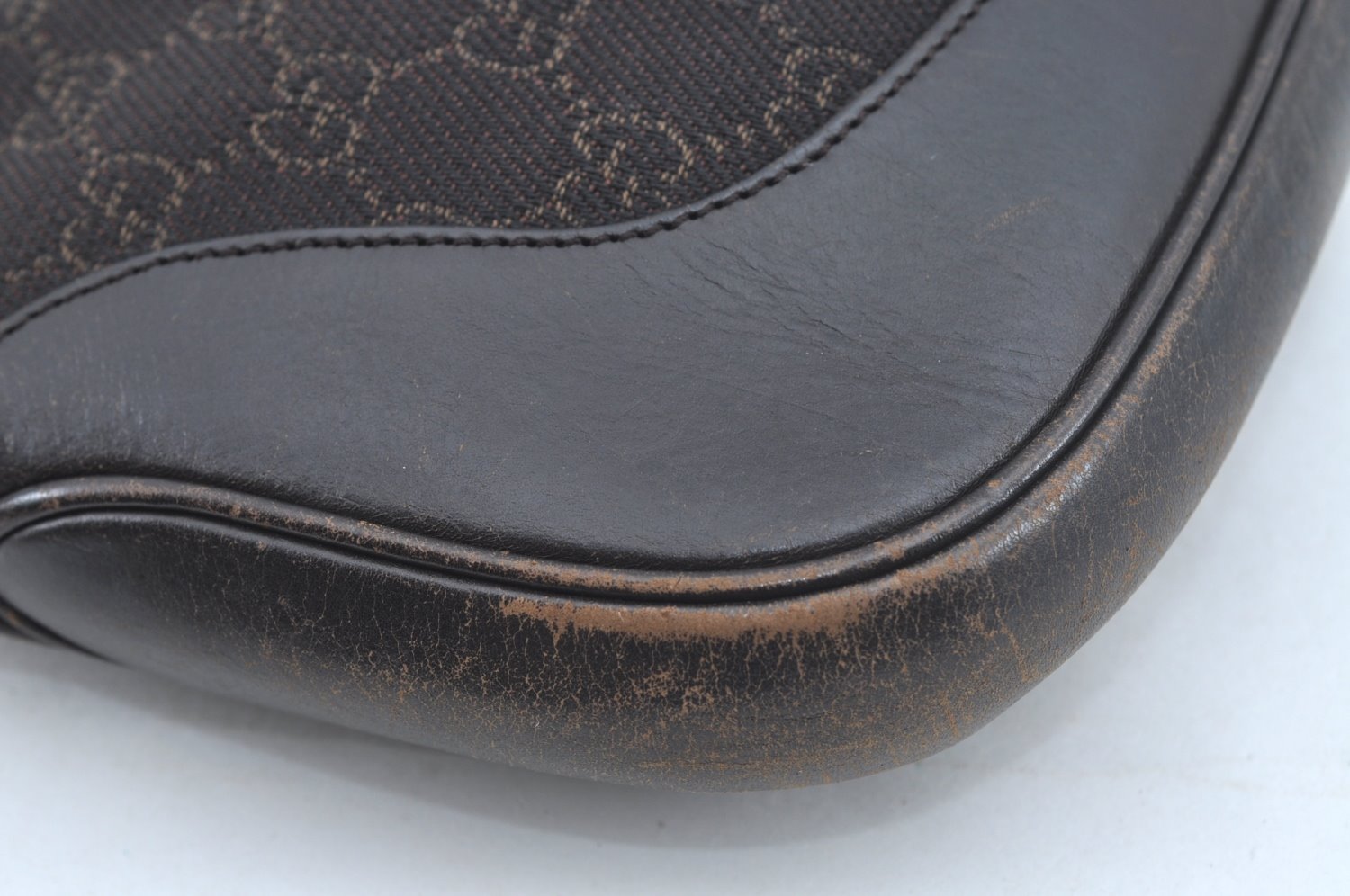 Authentic GUCCI Jackie Shoulder Hand Bag GG Canvas Leather 00963 Brown 2556J