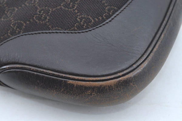 Authentic GUCCI Jackie Shoulder Hand Bag GG Canvas Leather 00963 Brown 2556J