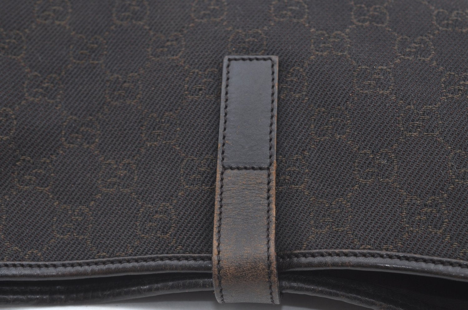 Authentic GUCCI Jackie Shoulder Hand Bag GG Canvas Leather 00963 Brown 2556J