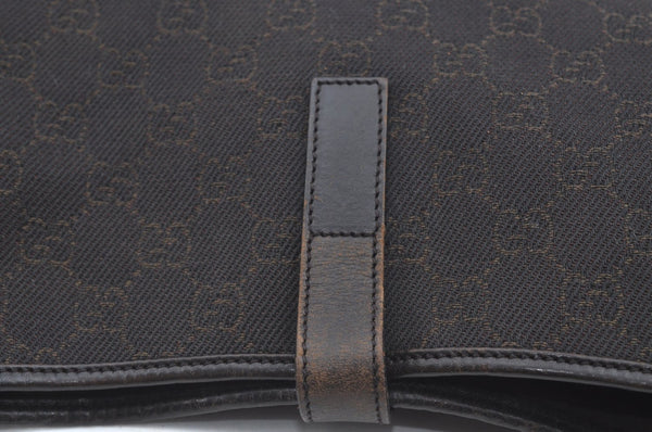 Authentic GUCCI Jackie Shoulder Hand Bag GG Canvas Leather 00963 Brown 2556J