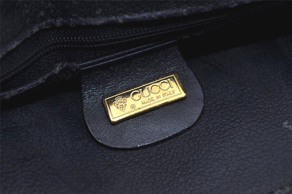 Authentic GUCCI Micro GG PVC Leather Shoulder Cross Body Bag Purse Navy 2557I