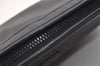 Authentic CELINE Vintage Clutch Hand Bag Purse Leather Black 2557J