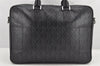 Authentic Christian Dior Hit The Road 2Way Briefcase PVC Leather Black 2557K