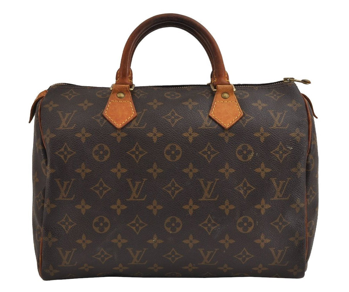 Authentic Louis Vuitton Monogram Speedy 30 Hand Boston Bag M41526 LV 2558J