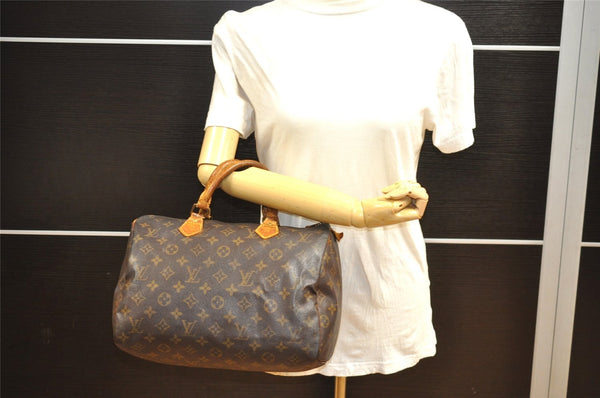 Authentic Louis Vuitton Monogram Speedy 30 Hand Boston Bag M41526 LV 2559J