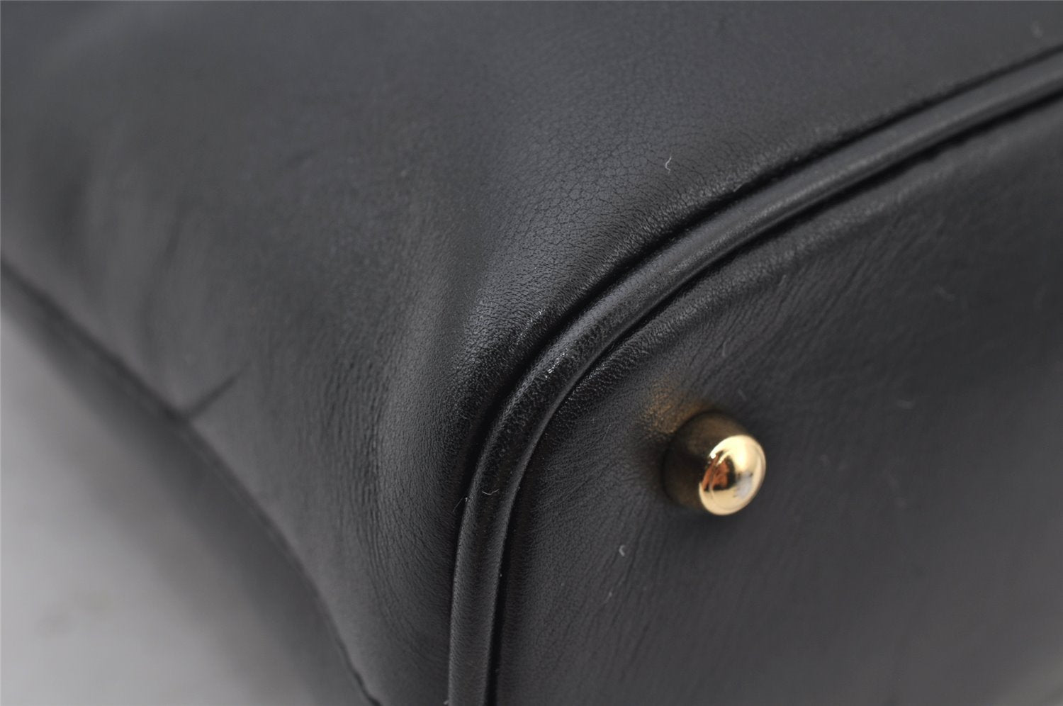 Authentic GUCCI Bamboo 2way Hand Shoulder Cross Body Bag Leather Black 2560J