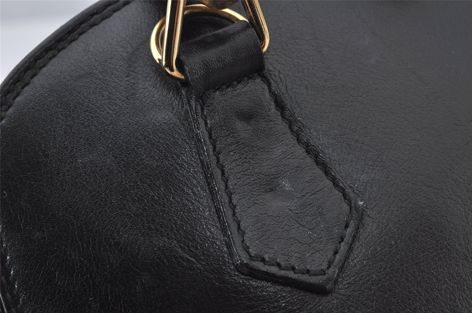 Authentic GUCCI Bamboo 2way Hand Shoulder Cross Body Bag Leather Black 2560J