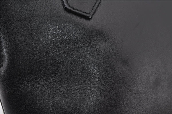 Authentic GUCCI Bamboo 2way Hand Shoulder Cross Body Bag Leather Black 2560J