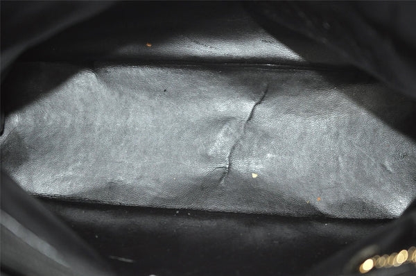 Authentic GUCCI Bamboo 2way Hand Shoulder Cross Body Bag Leather Black 2560J