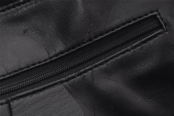 Authentic GUCCI Bamboo 2way Hand Shoulder Cross Body Bag Leather Black 2560J