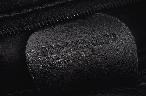 Authentic GUCCI Bamboo 2way Hand Shoulder Cross Body Bag Leather Black 2560J