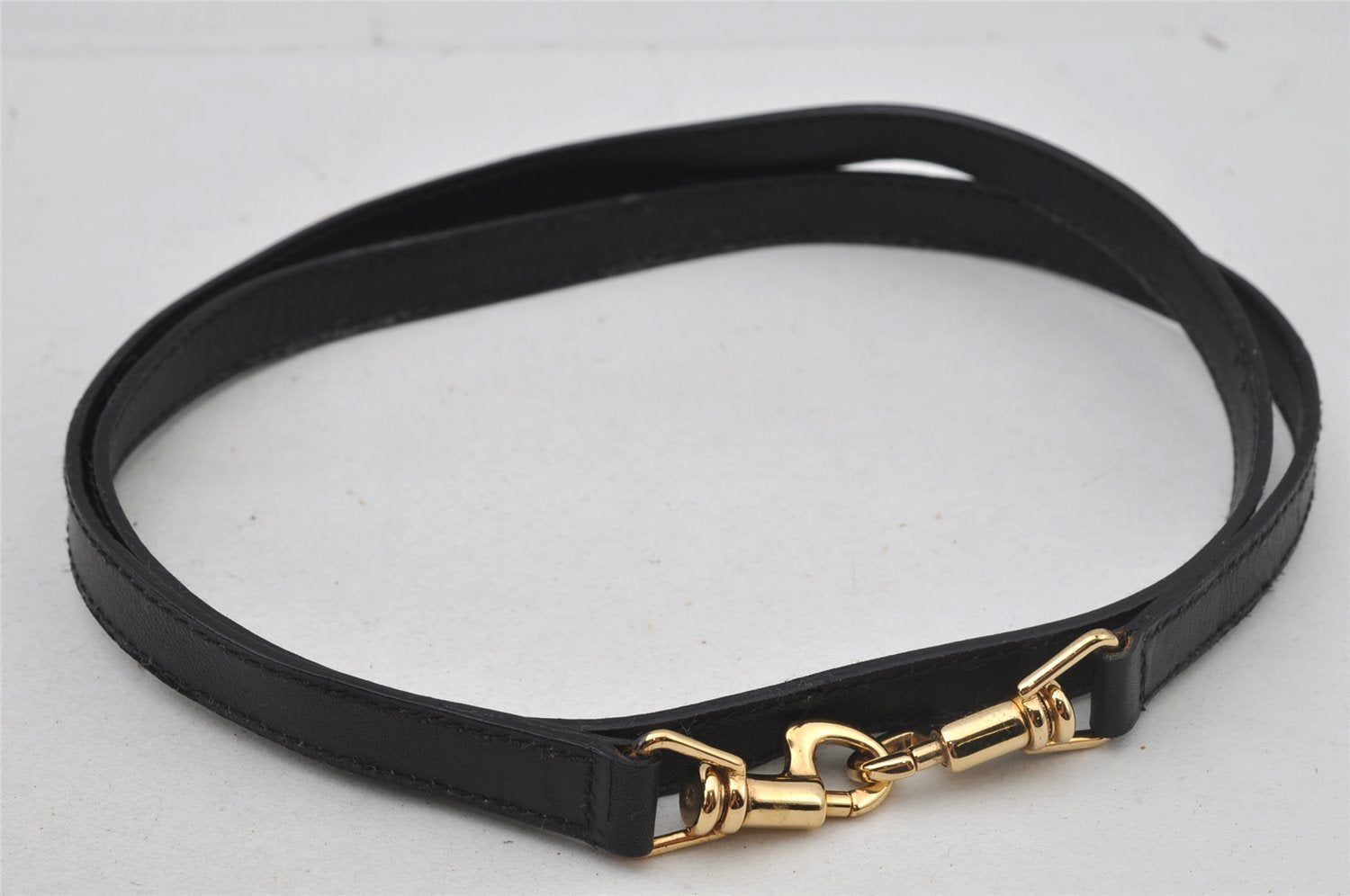 Authentic GUCCI Bamboo 2way Hand Shoulder Cross Body Bag Leather Black 2560J