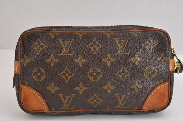 Authentic Louis Vuitton Monogram Marly Dragonne PM M51827 Clutch Hand Bag 2561J