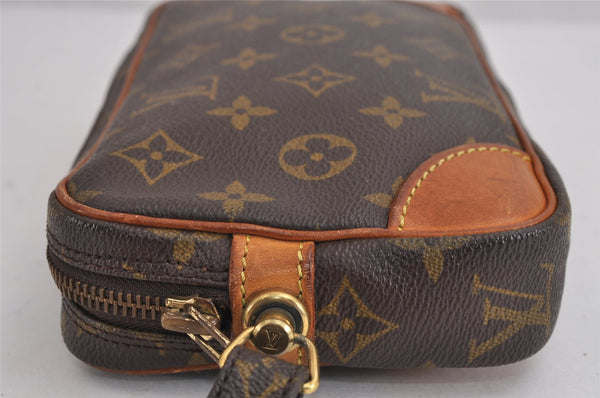 Authentic Louis Vuitton Monogram Marly Dragonne PM M51827 Clutch Hand Bag 2561J
