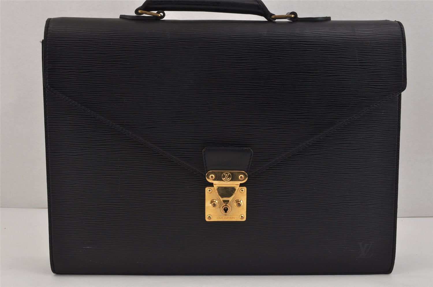 Authentic Louis Vuitton Epi Serviette Conseiller Briefcase Black M54422 LV 2561K