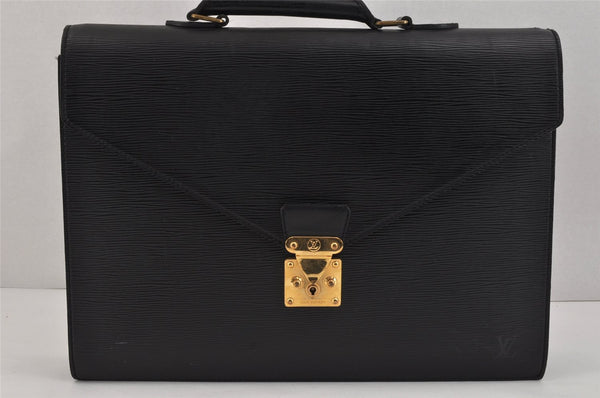 Authentic Louis Vuitton Epi Serviette Conseiller Briefcase Black M54422 LV 2561K