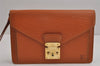 Authentic Louis Vuitton Epi Sellier Dragonne Clutch Bag Brown M52618 LV 2562J
