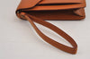 Authentic Louis Vuitton Epi Sellier Dragonne Clutch Bag Brown M52618 LV 2562J