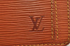Authentic Louis Vuitton Epi Sellier Dragonne Clutch Bag Brown M52618 LV 2562J