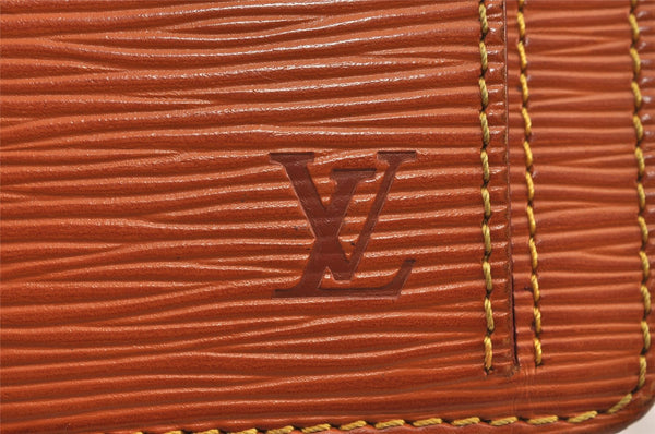 Authentic Louis Vuitton Epi Sellier Dragonne Clutch Bag Brown M52618 LV 2562J