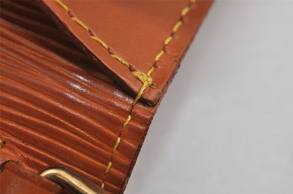 Authentic Louis Vuitton Epi Sellier Dragonne Clutch Bag Brown M52618 LV 2562J