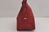 Authentic FENDI Zucchino Mamma Baguette Shoulder Bag Canvas Leather Red 2563J