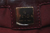 Authentic FENDI Zucchino Mamma Baguette Shoulder Bag Canvas Leather Red 2563J