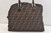 Authentic FENDI Vintage Zucca 2Way Shoulder Tote Bag Canvas Leather Brown 2563K