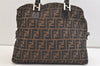 Authentic FENDI Vintage Zucca 2Way Shoulder Tote Bag Canvas Leather Brown 2563K