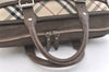 Authentic BURBERRY Vintage Nova Check Nylon Leather Hand Bag Khaki Green 2564K