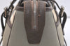 Authentic BURBERRY Vintage Nova Check Nylon Leather Hand Bag Khaki Green 2564K